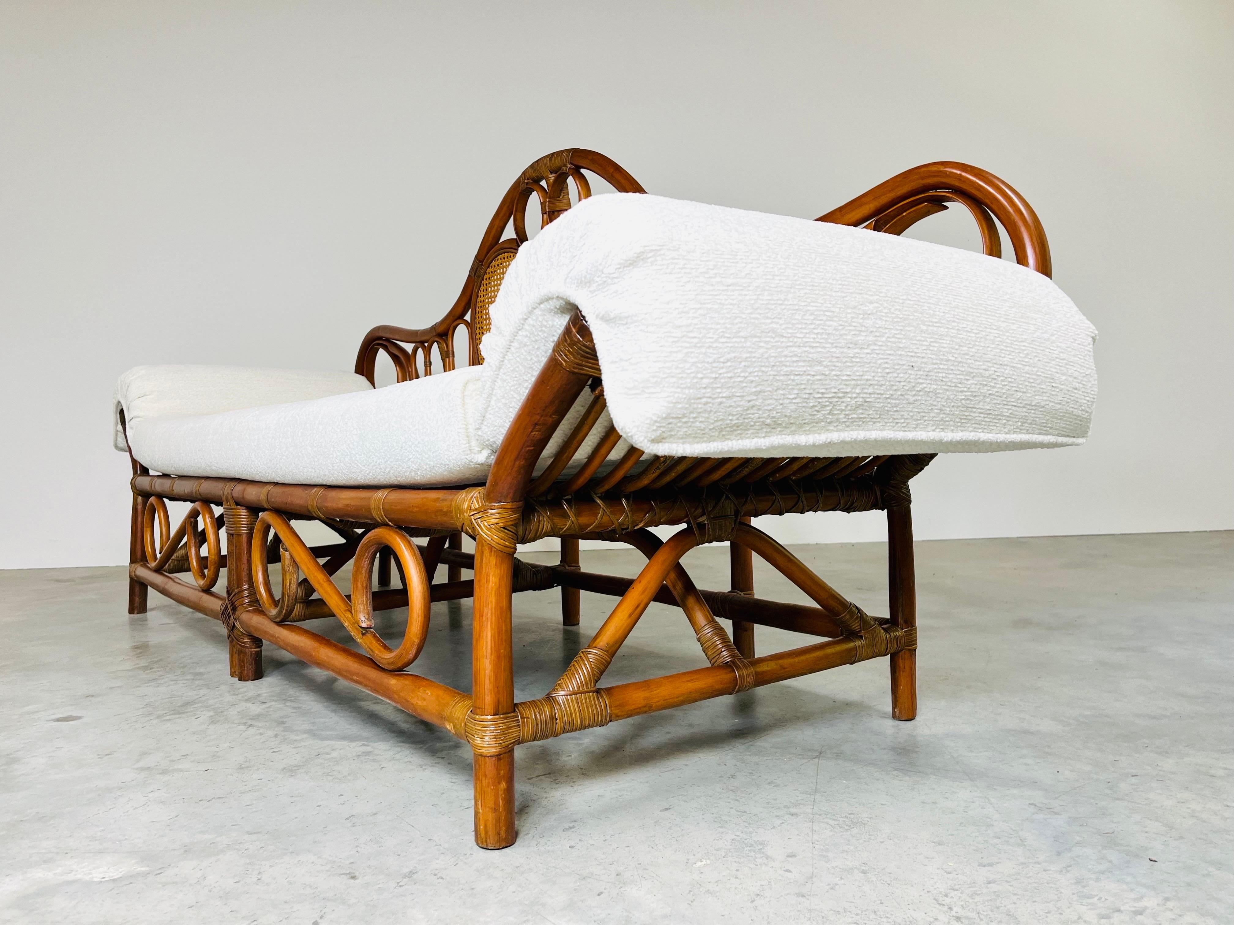 Sculptural Parisian Style Bamboo Daybed Chaise Attributed to Tommi Parzinger 1