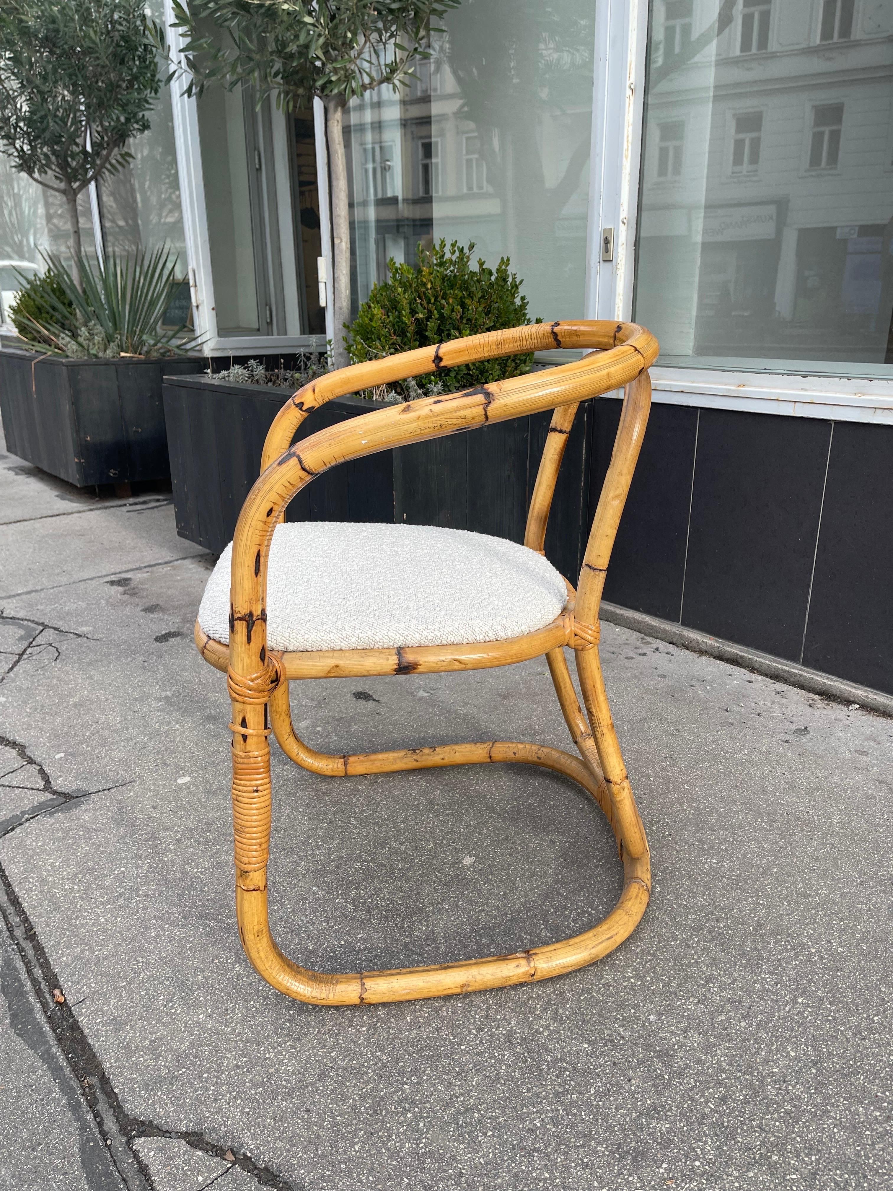 Sculptural Bamboo Style Side Chair by Dal Verra, Italy 1970s In Good Condition For Sale In Vienna, AT