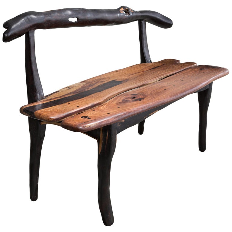 Sculptural "Banquet" Carved African Hardwood Bench by Babacar Niang