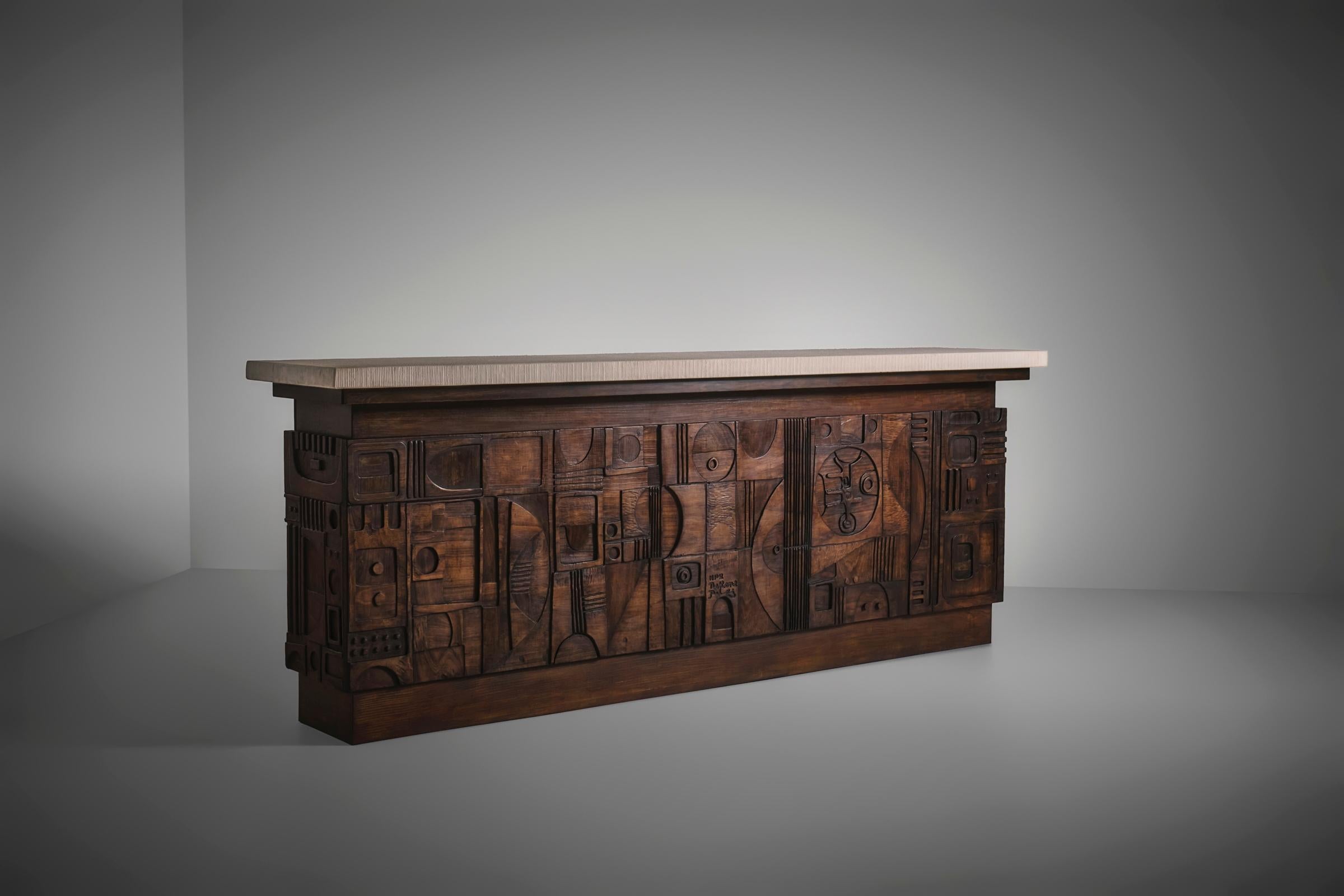 Skulpturale Bar von Nerone & Patuzzi - Gruppo NP2, Italien 1960er Jahre (Handgeschnitzt) im Angebot