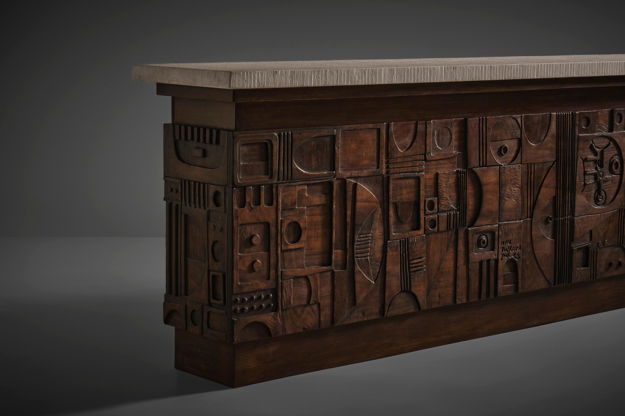 Skulpturale Bar von Nerone & Patuzzi - Gruppo NP2, Italien 1960er Jahre (Marmor) im Angebot