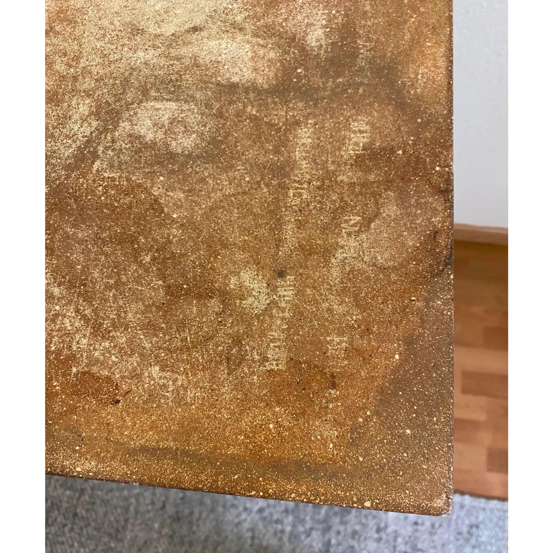 Sculptural Bar Height Industrial + Concrete Outdoor Table For Sale 5