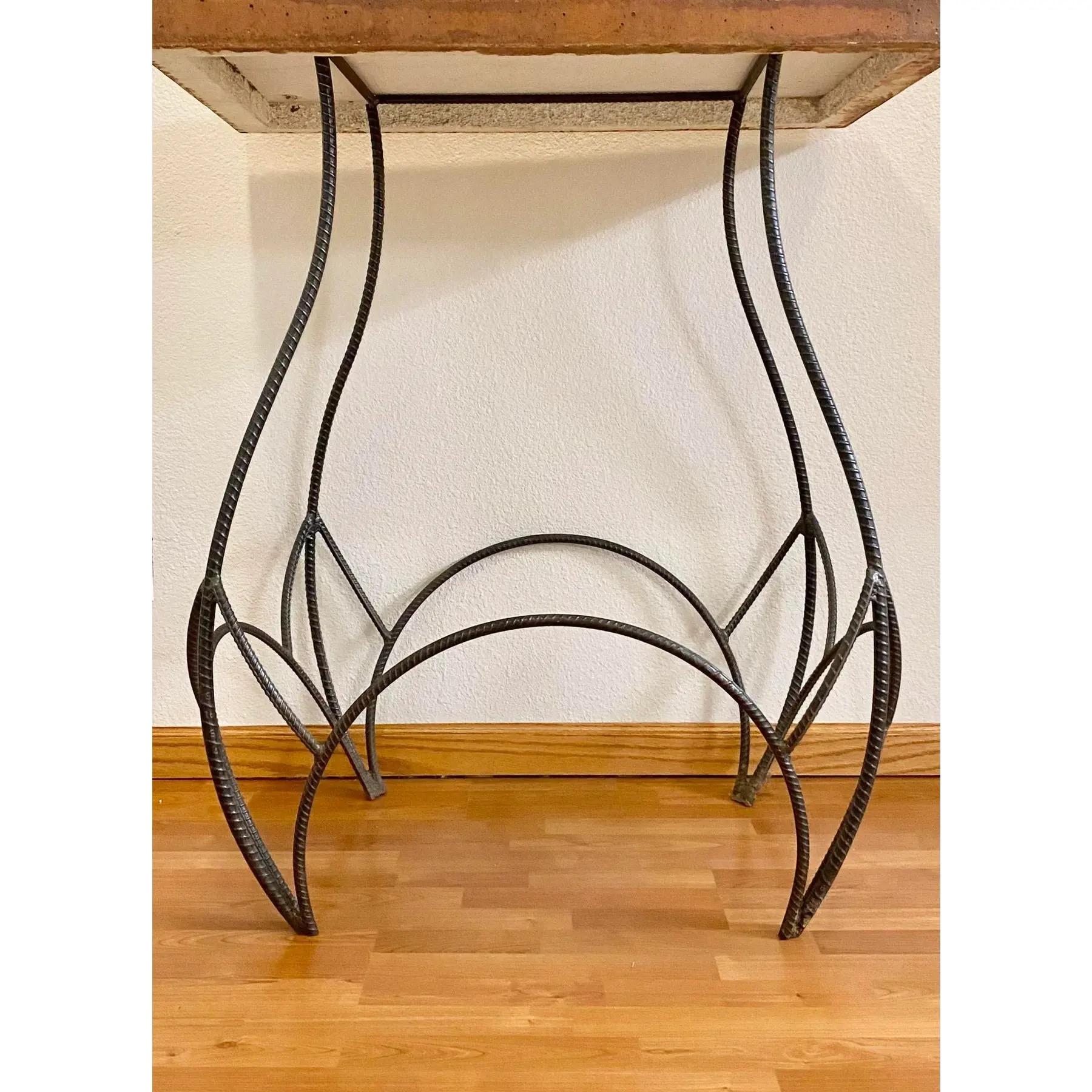 Sculptural Bar Height Industrial + Concrete Outdoor Table For Sale 1