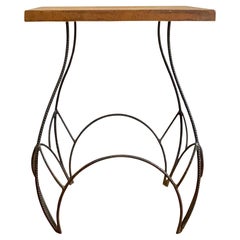 Vintage Sculptural Bar Height Industrial + Concrete Outdoor Table