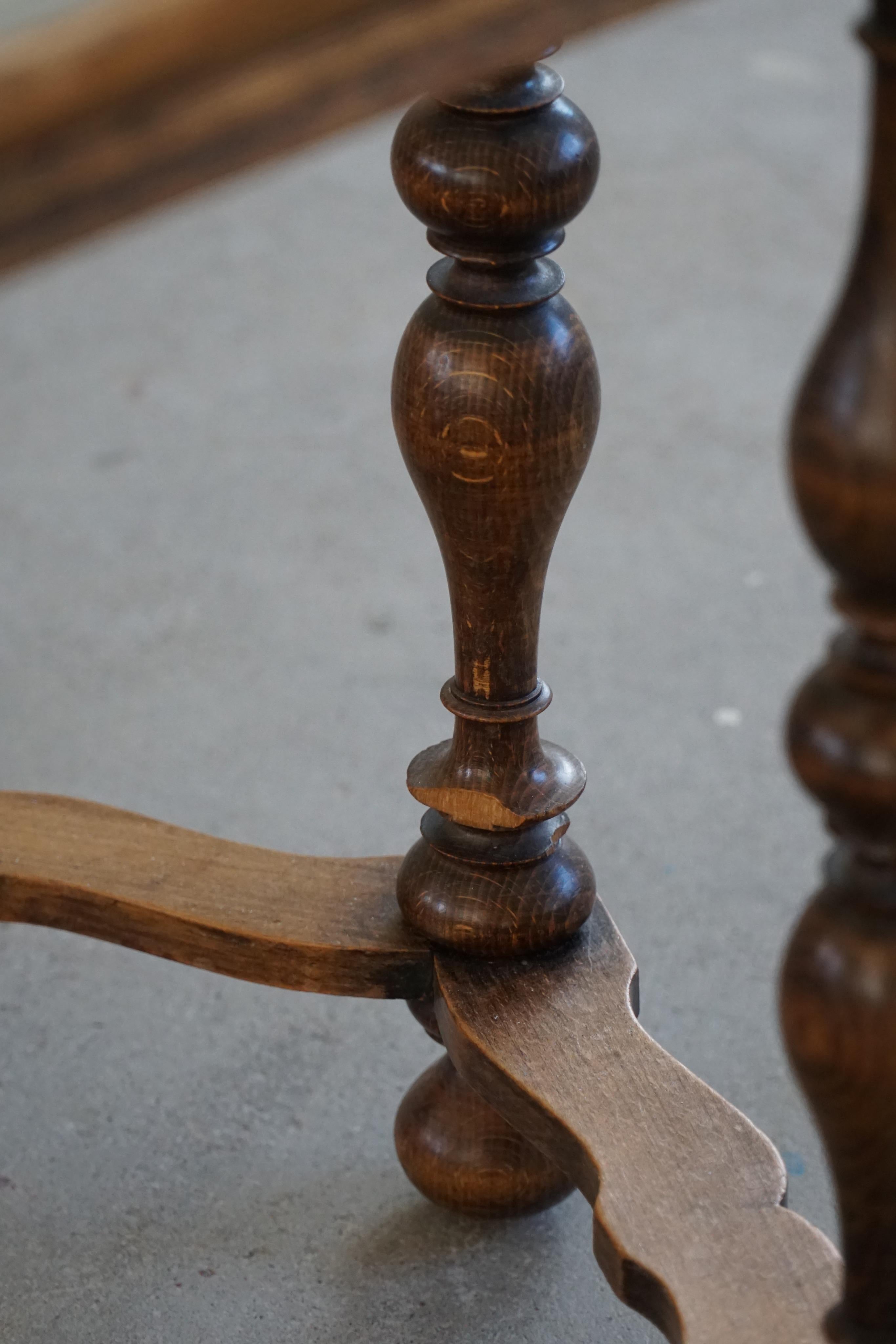 Sculptural Baroque Style Hexagon Side Table, By a Danish Cabinetmaker, 1930s 6