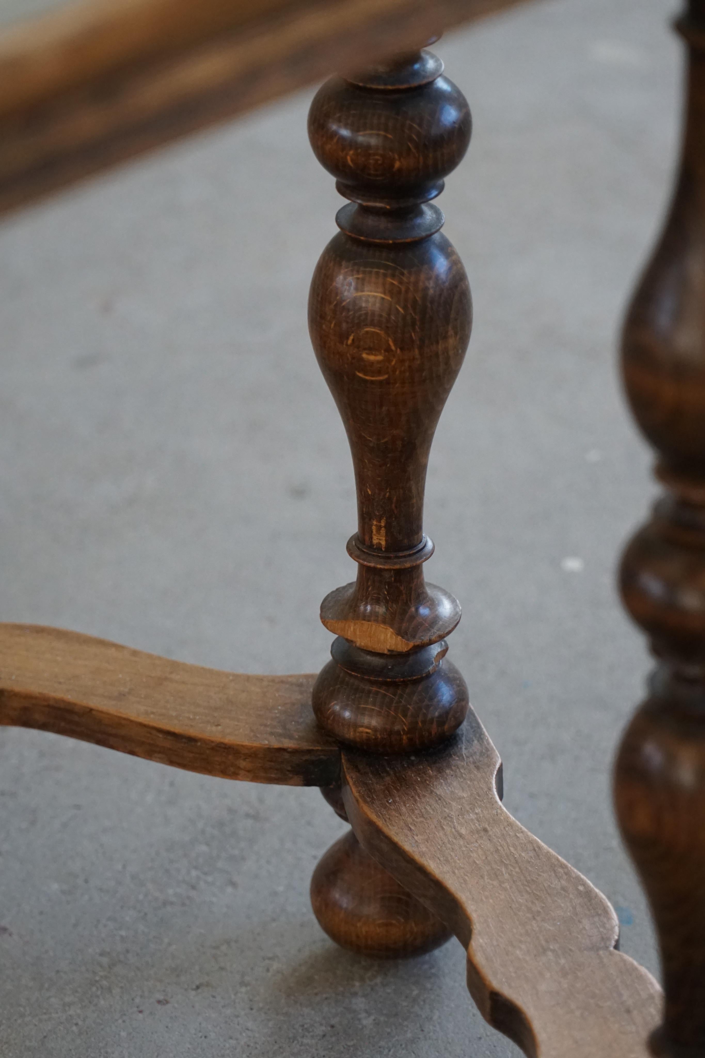 Sculptural Baroque Style Hexagon Side Table, By a Danish Cabinetmaker, 1930s For Sale 6