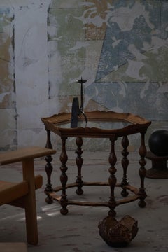 Sculptural Baroque Style Hexagon Side Table, By a Danish Cabinetmaker, 1930s