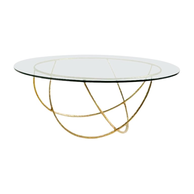 Sculptural Basket Brass Table by Misaya