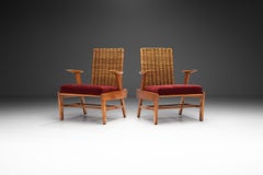 Sillones escultóricos de haya y ratán de Úľuv, Checoslovaquia Años 60