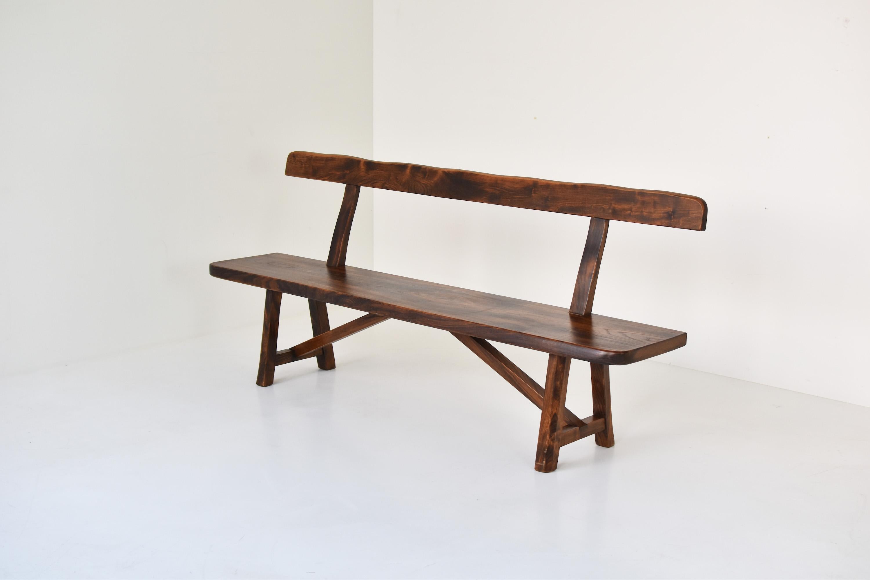 Scandinavian Modern Sculptural Bench by Olavi Hanninen for Mikko Nupponen, Finland, 1950’s