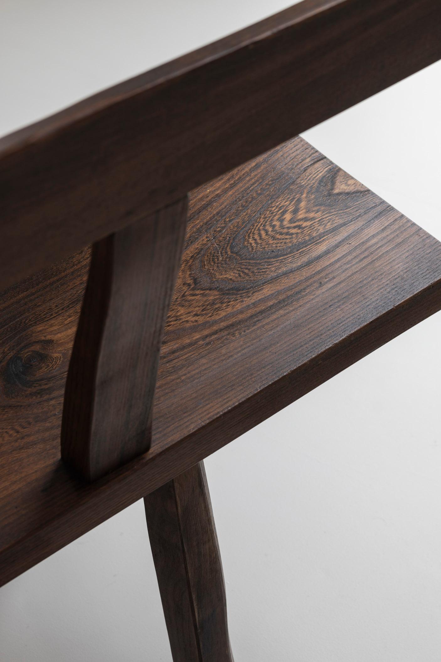 Elm Sculptural Bench by Olavi Hanninen for Mikko Nupponen, Finland, 1950’s For Sale