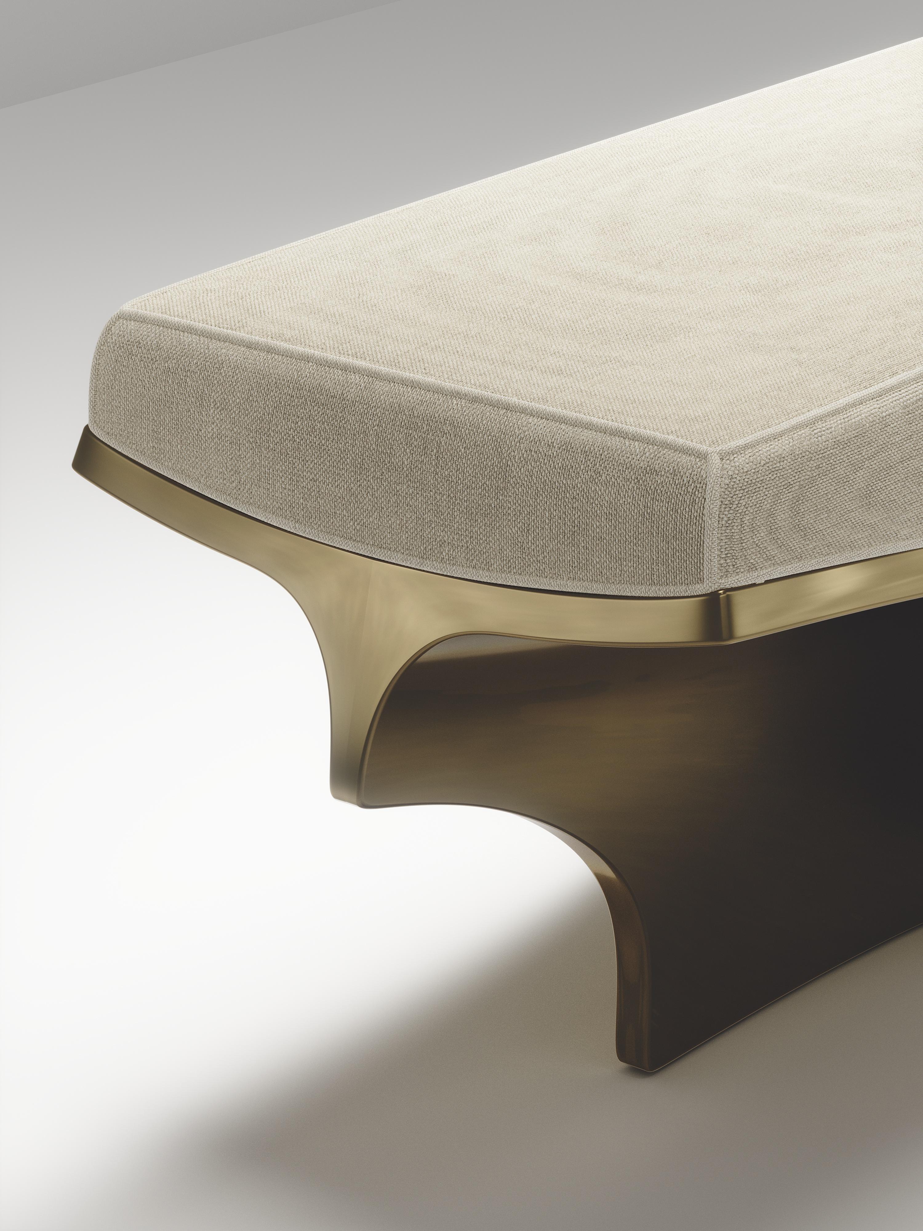 Skulpturale Bank aus Bronze mit Patina aus Messing von Patrick Coard Paris im Angebot 2