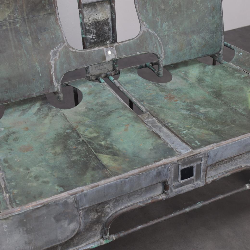 Banc sculptural en cuivre, zinc et Stained Glass de Cor de Ree, Pays-Bas en vente 3