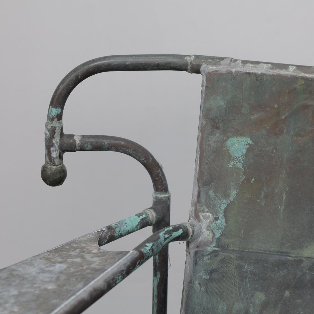 Banc sculptural en cuivre, zinc et Stained Glass de Cor de Ree, Pays-Bas en vente 4