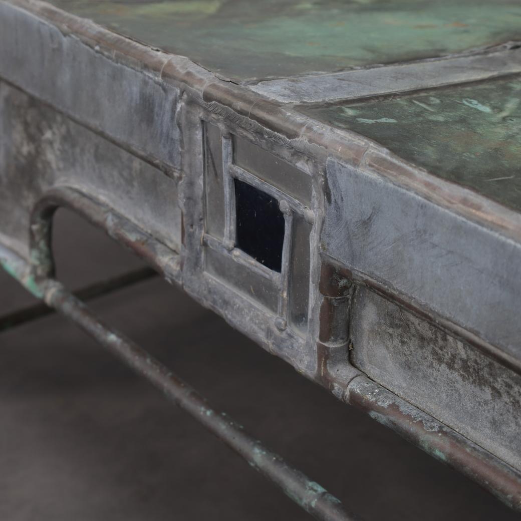 Banc sculptural en cuivre, zinc et Stained Glass de Cor de Ree, Pays-Bas en vente 2