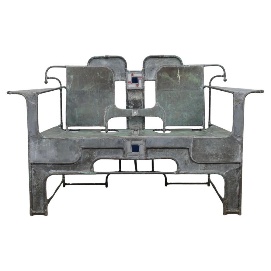 Banc sculptural en cuivre, zinc et Stained Glass de Cor de Ree, Pays-Bas en vente