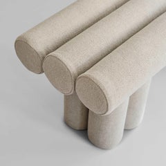 Banc sculptural en lin, style contemporain