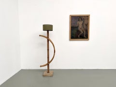 Sculptural Bent Rattan Floor Lamp
