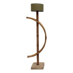 Sculptural Bent Rattan Floor Lamp
