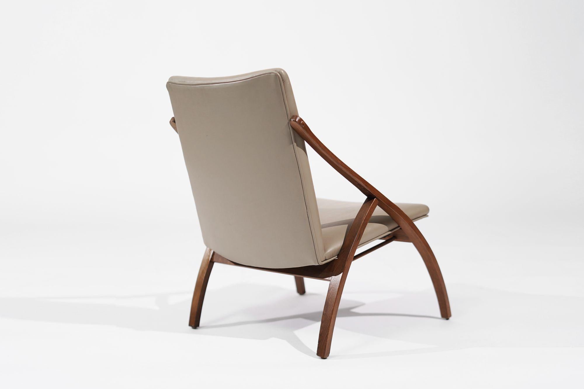 Scandinavian Modern Sculptural Bent Teak Lounge Chair, Sweden, C. 1950s For Sale