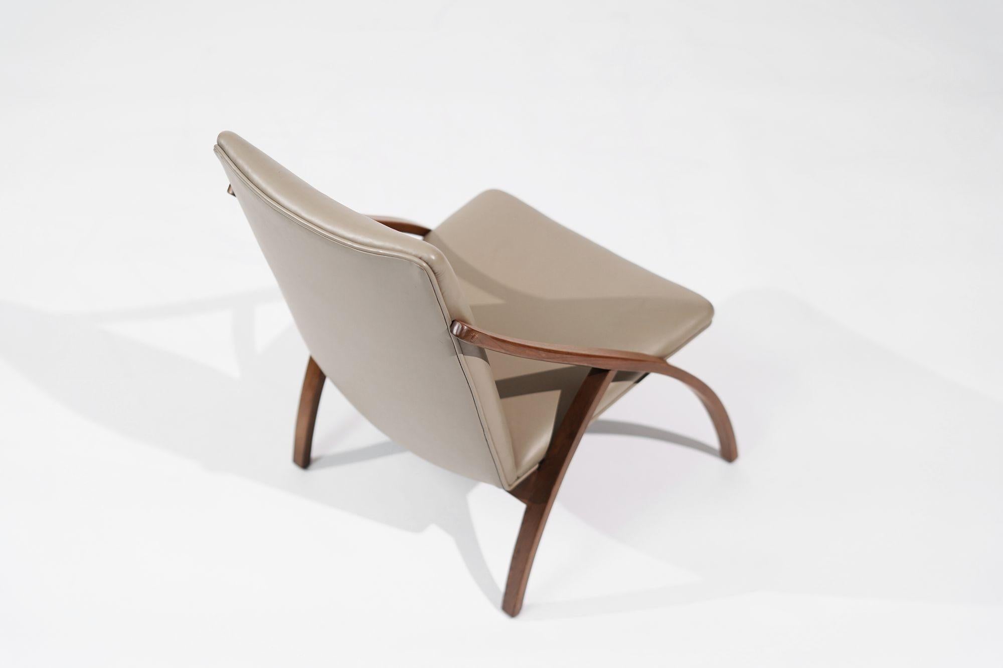 Swedish Sculptural Bent Teak Lounge Chair, Sweden, C. 1950s For Sale