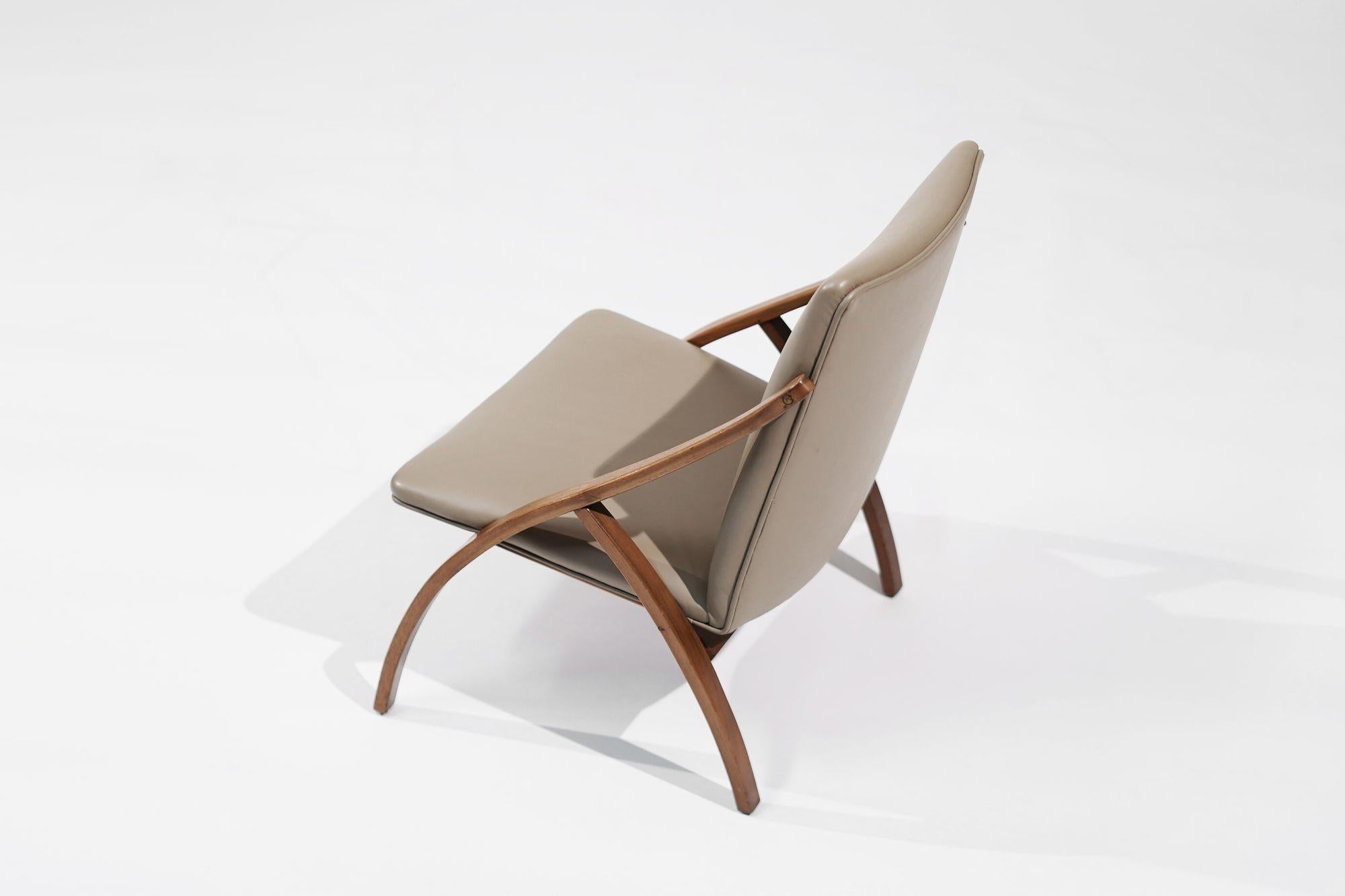 20th Century Sculptural Bent Teak Lounge Chair, Sweden, C. 1950s For Sale