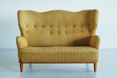 Sculptural Bertil Söderberg Sofa, Nordiska Kompaniet, Sweden, 1940s