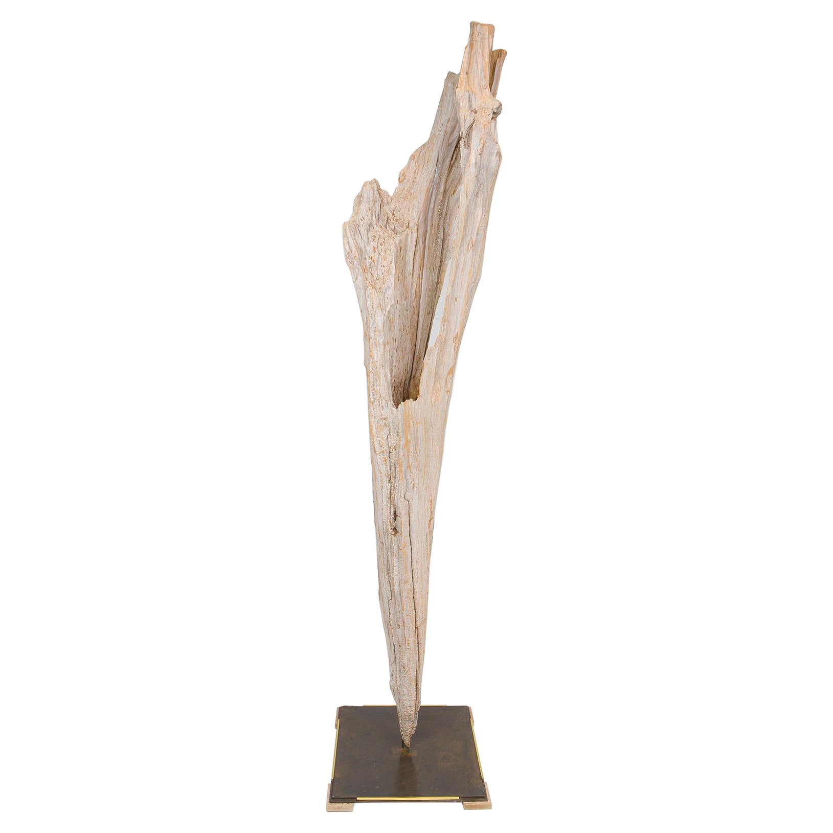 Lampadaire sculptural en bois flotté sur-mesure en vente