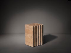 Sculptural Solid Light Oak Cadence Side Table