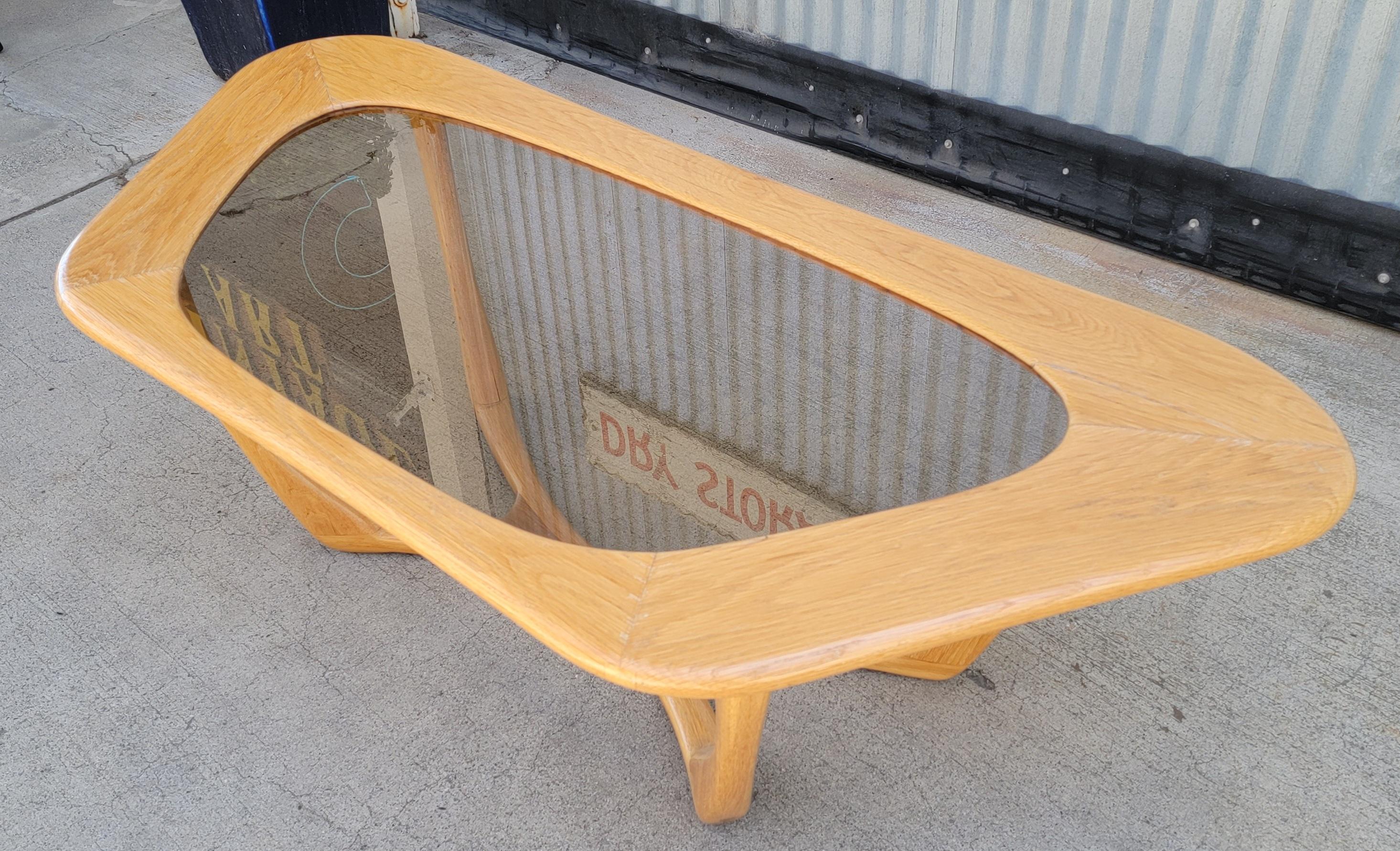 Glass Sculptural Biomorphic Coffee Table Mid-Century Modern