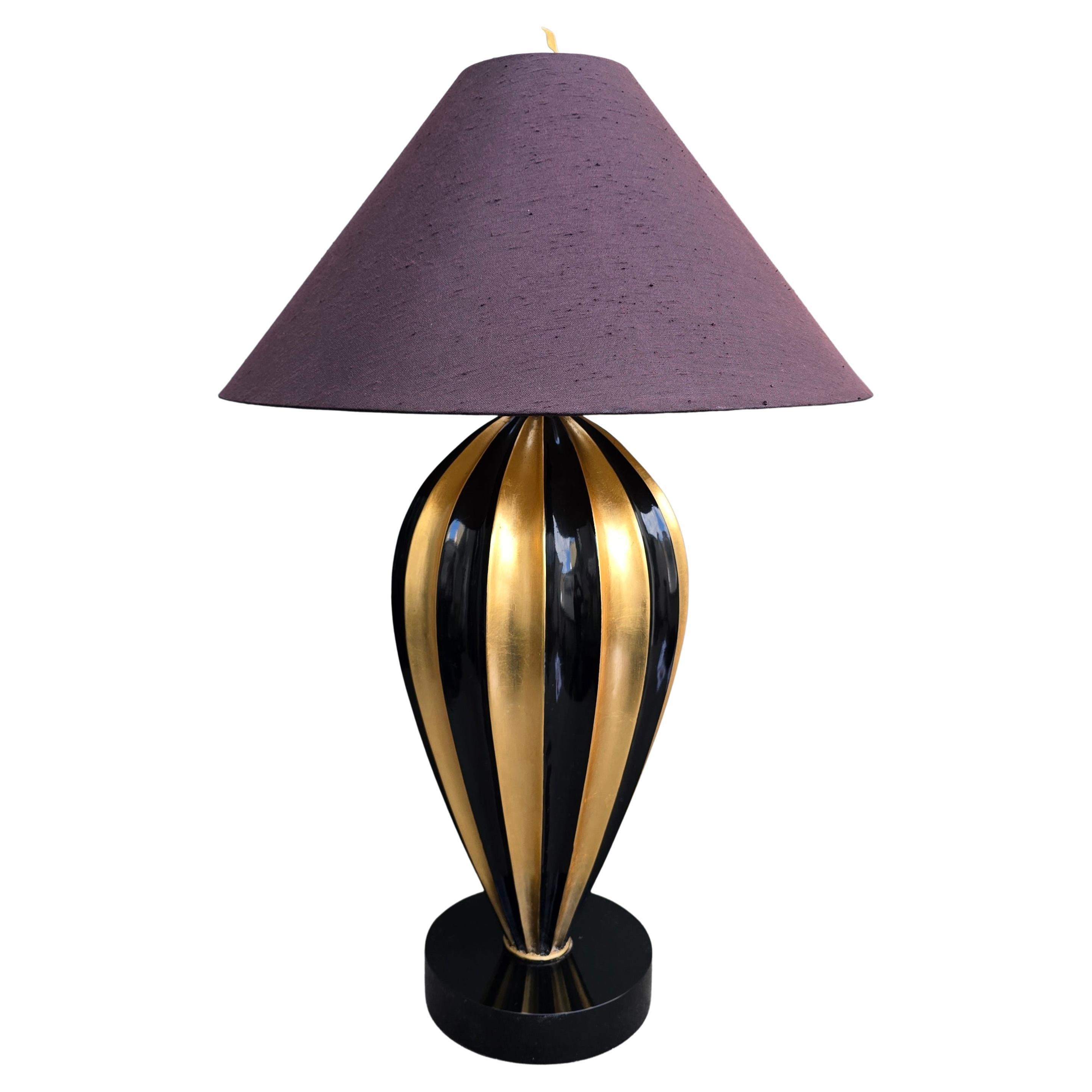 Americano Sculptural Black and Gold Table Lamp by Leeazanne for Lam Lee Group in vendita