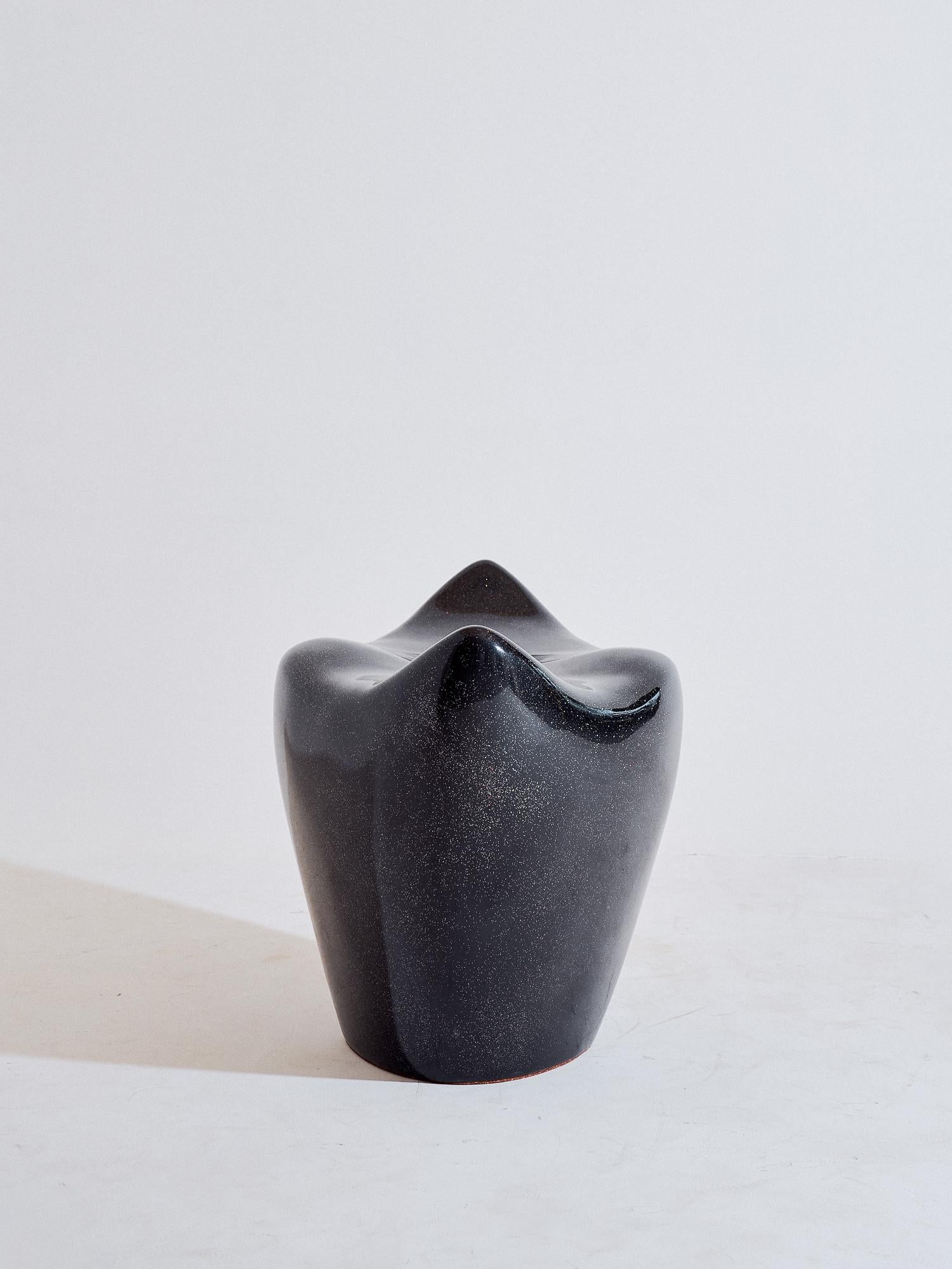 Modern Sculptural Black Galaxy Fiberglass Popcorn Bench by Kunaal Kyhaan For Sale