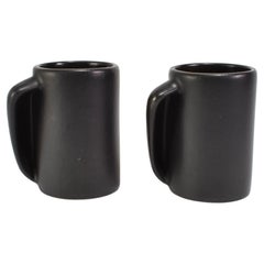 Skulpturales schwarzes Becherset