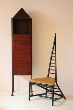 Sculptural Black Rattan High-Back Chair, France, 1970s