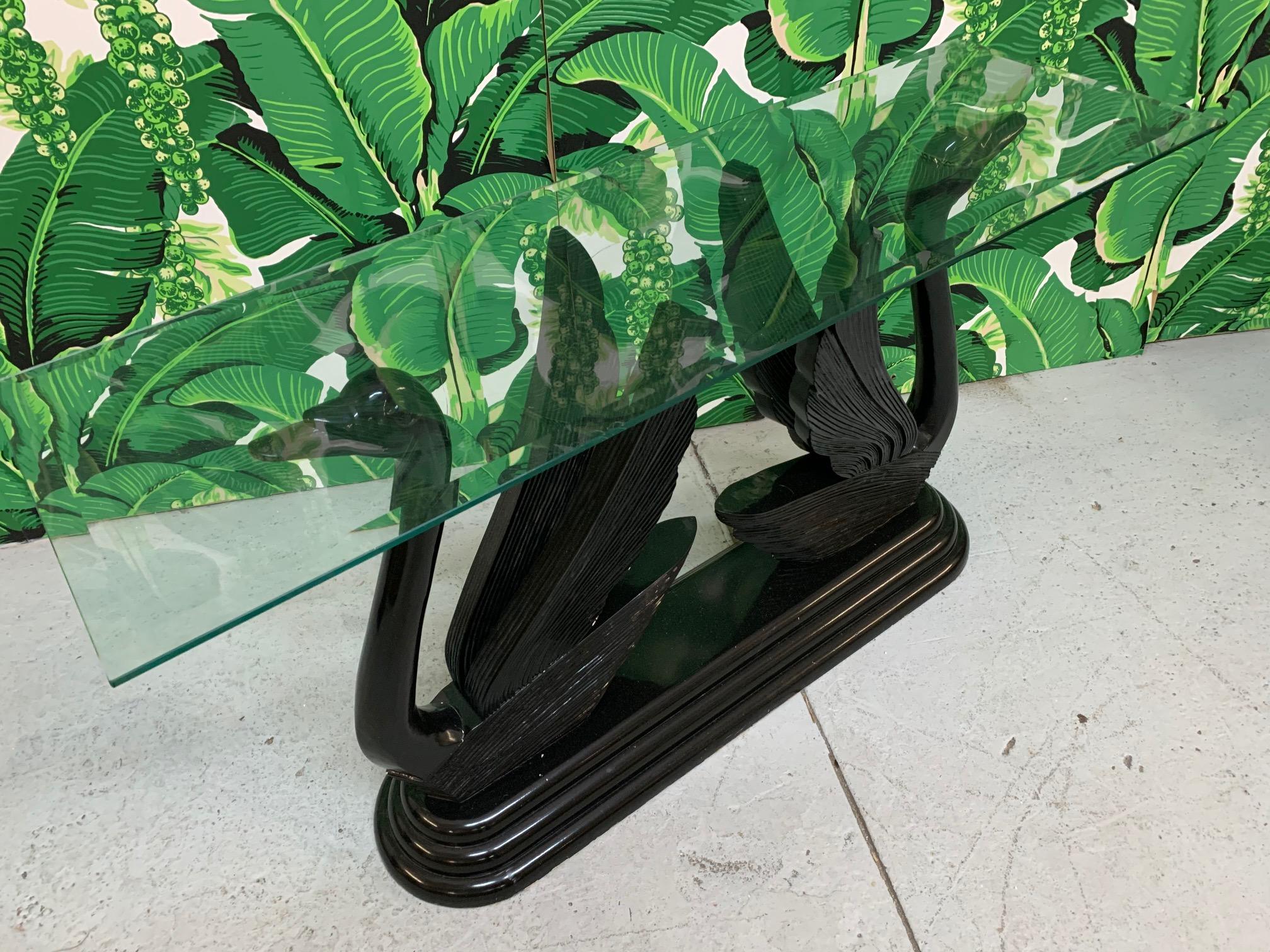 Sculptural Black Swan Statue Console Table at 1stDibs swan console