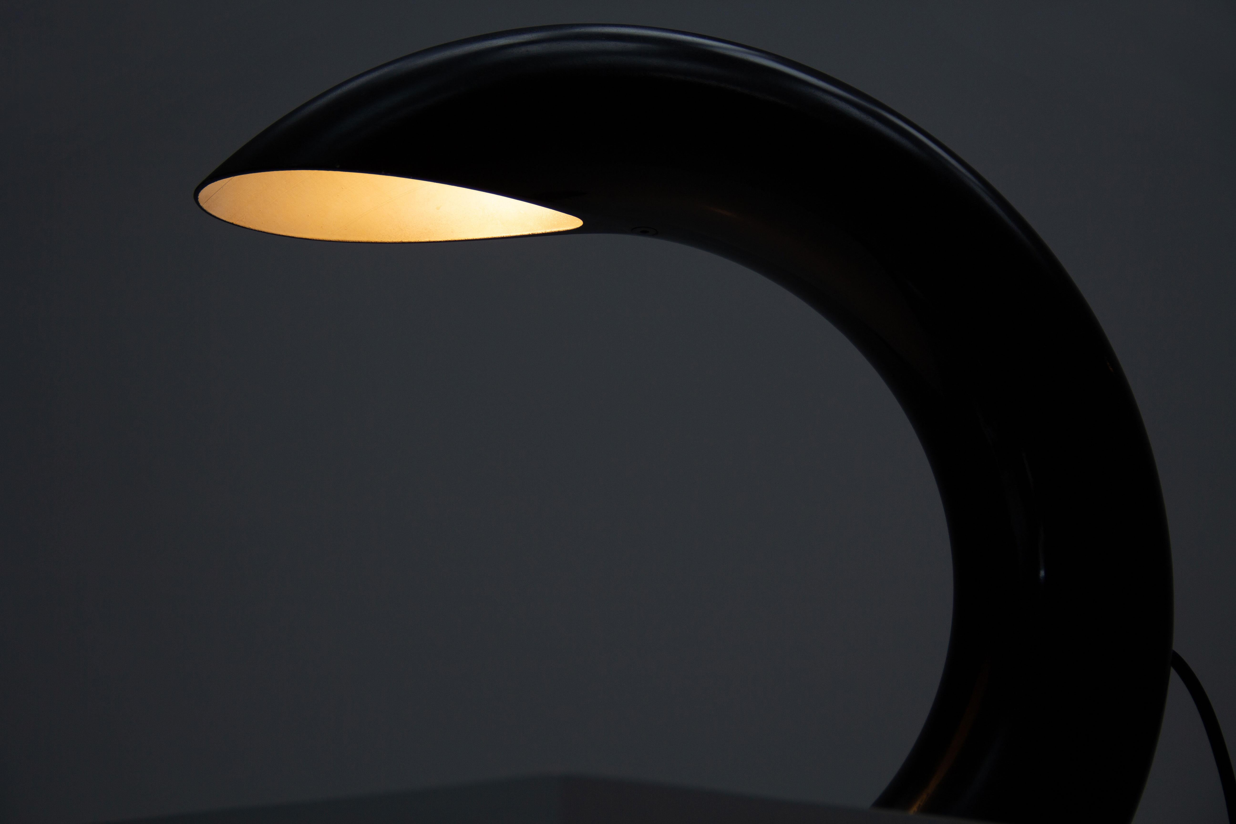 French Sculptural Black Table Lamp by Georges Frydman, France, 1960s