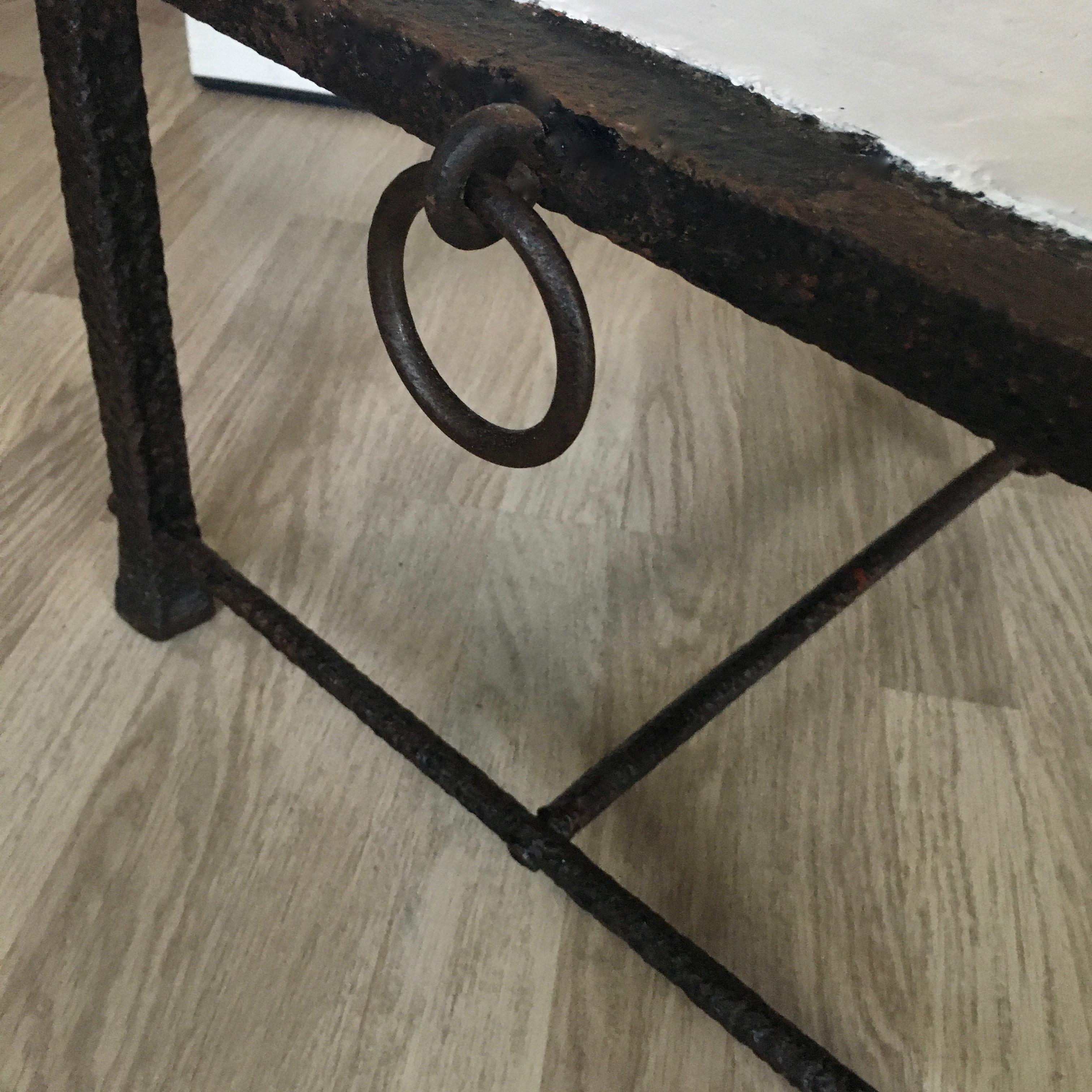 Sculptural Blackened Bronze Low Table in the style of Giacometti, France, 1950 2