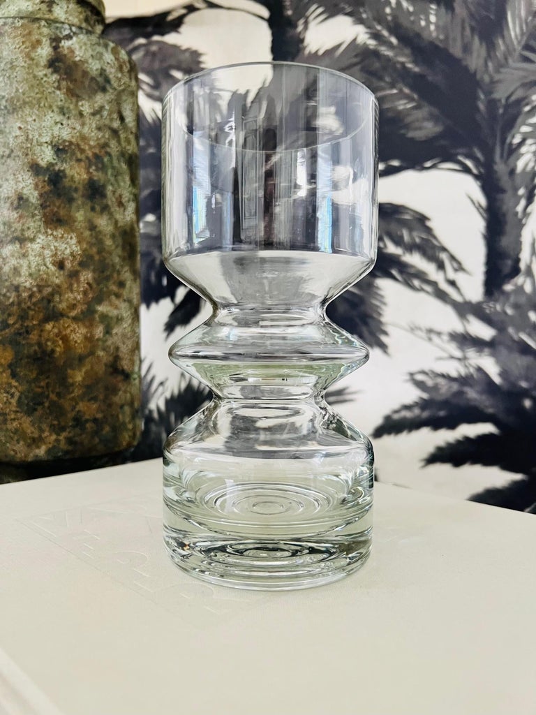 Mid-Century Modern Sculptural Blown Glass Vase by Riihimäen Lasi Oy, Finland, c. 1960's For Sale