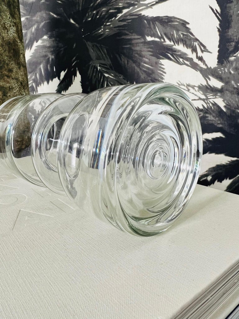 Mid-20th Century Sculptural Blown Glass Vase by Riihimäen Lasi Oy, Finland, c. 1960's For Sale