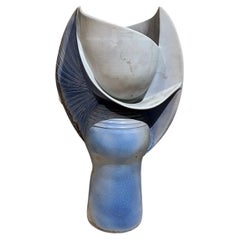 Sculptural Blue Ceramic Studio Art Pottery by Sclight