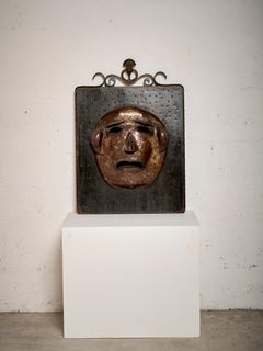 Italian Sculptural Wrought Iron 'Bocca della Verità' Wall Sconce, Mid-Century