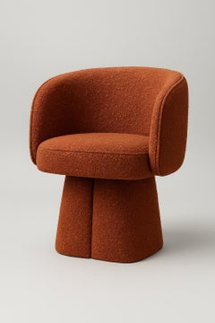 Sculptural Boucle Dining Chair with Split Pedestal Base - Mondo Design Studio