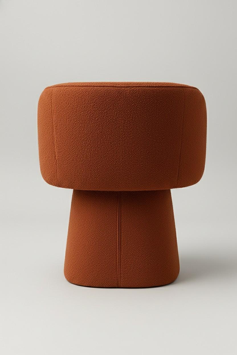 Moderno Sedia da pranzo scultorea in bouclé con base a piedistallo diviso - Mondo Design/One in vendita