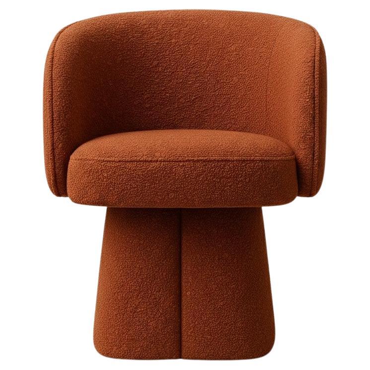 Sedia da pranzo scultorea in bouclé con base a piedistallo diviso - Mondo Design/One in vendita