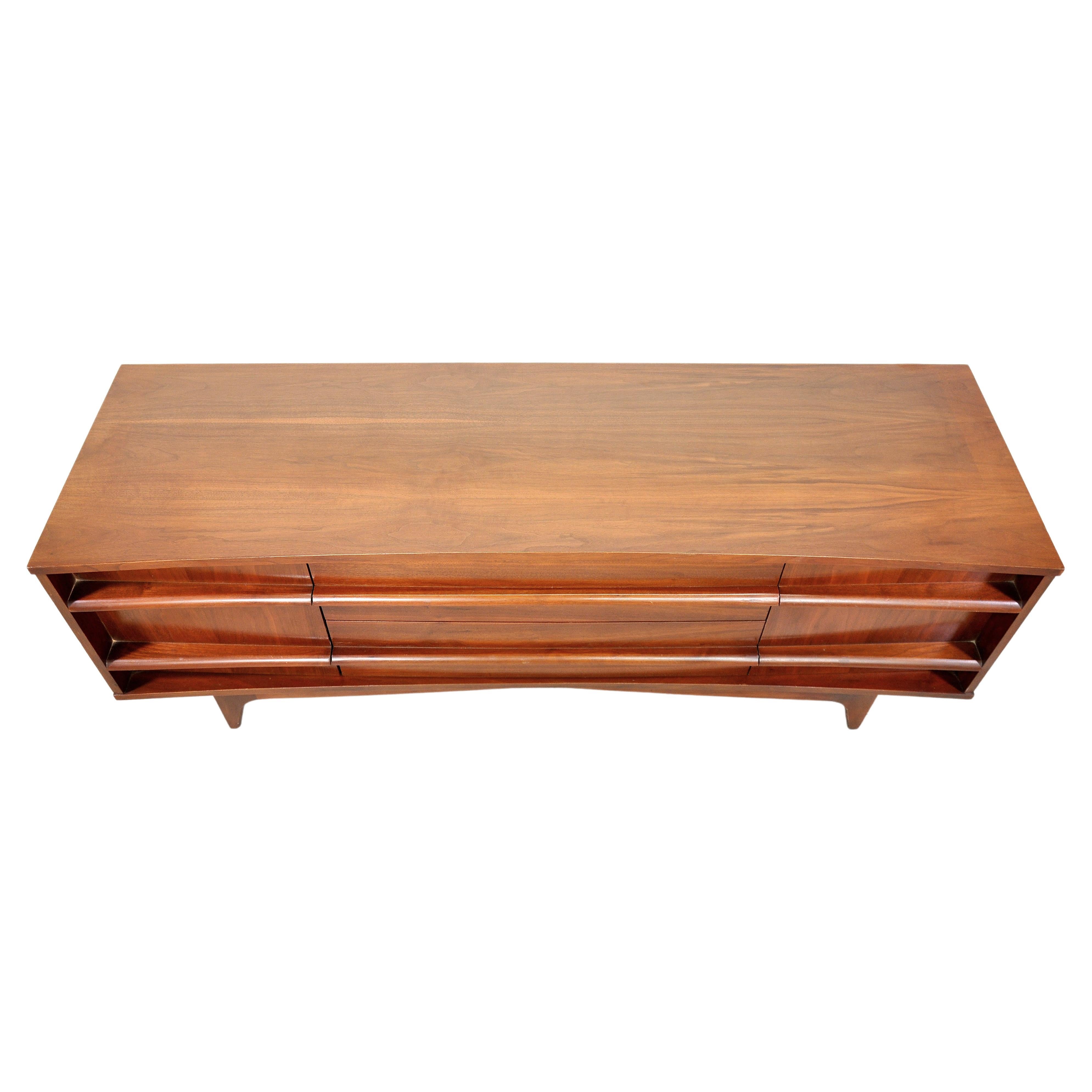 Sculptural Bow-Front Cabinet or Credenza by Young Manufacturing Co 1