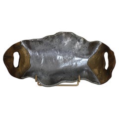 Sculptural Bowl by David Marshall, Polished Aluminum & Brass, 1980s