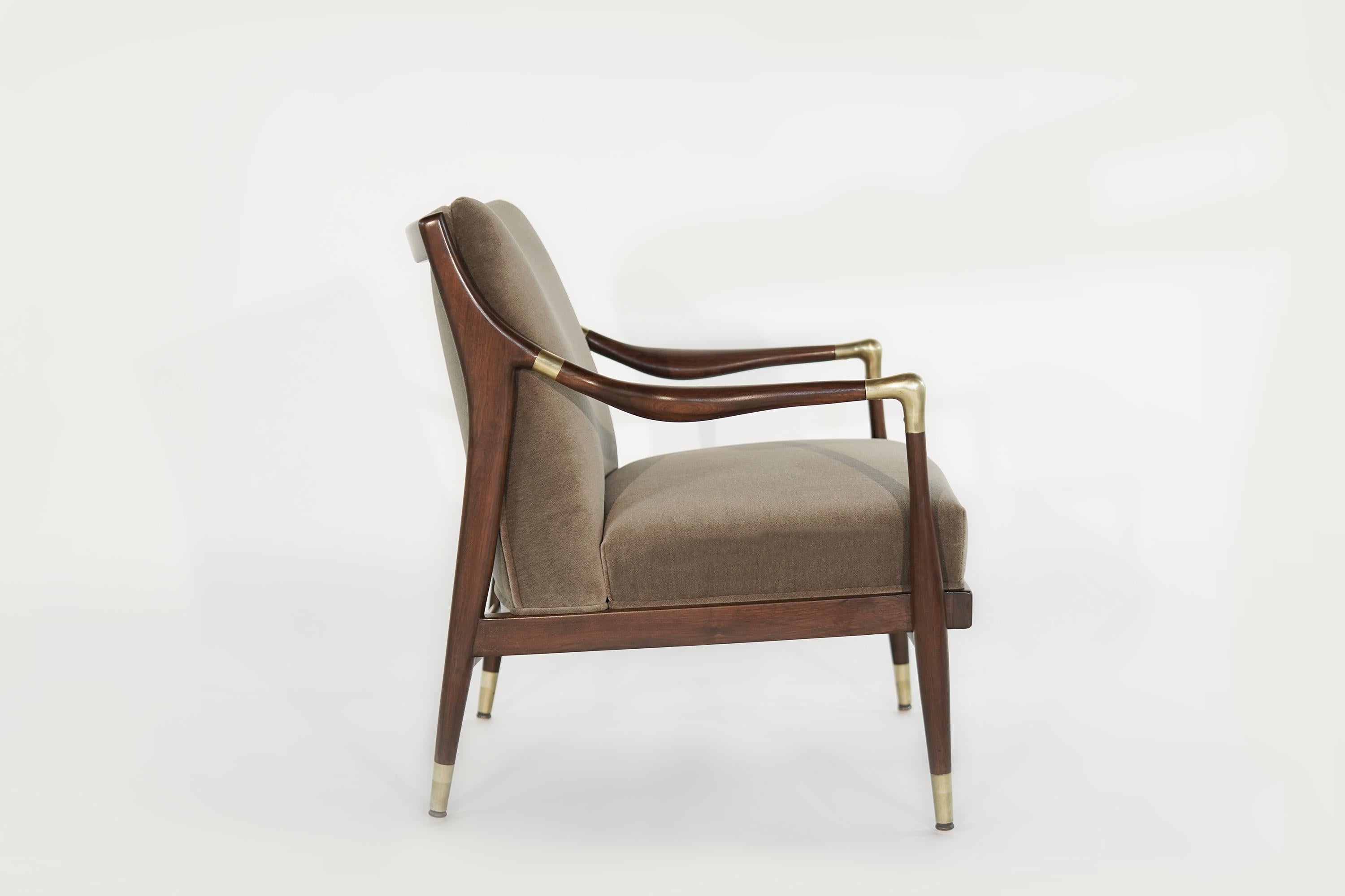 Mid-Century Modern Sculptural Brass-Accented Lounge Chair, Jamestown Royal, 1950s
