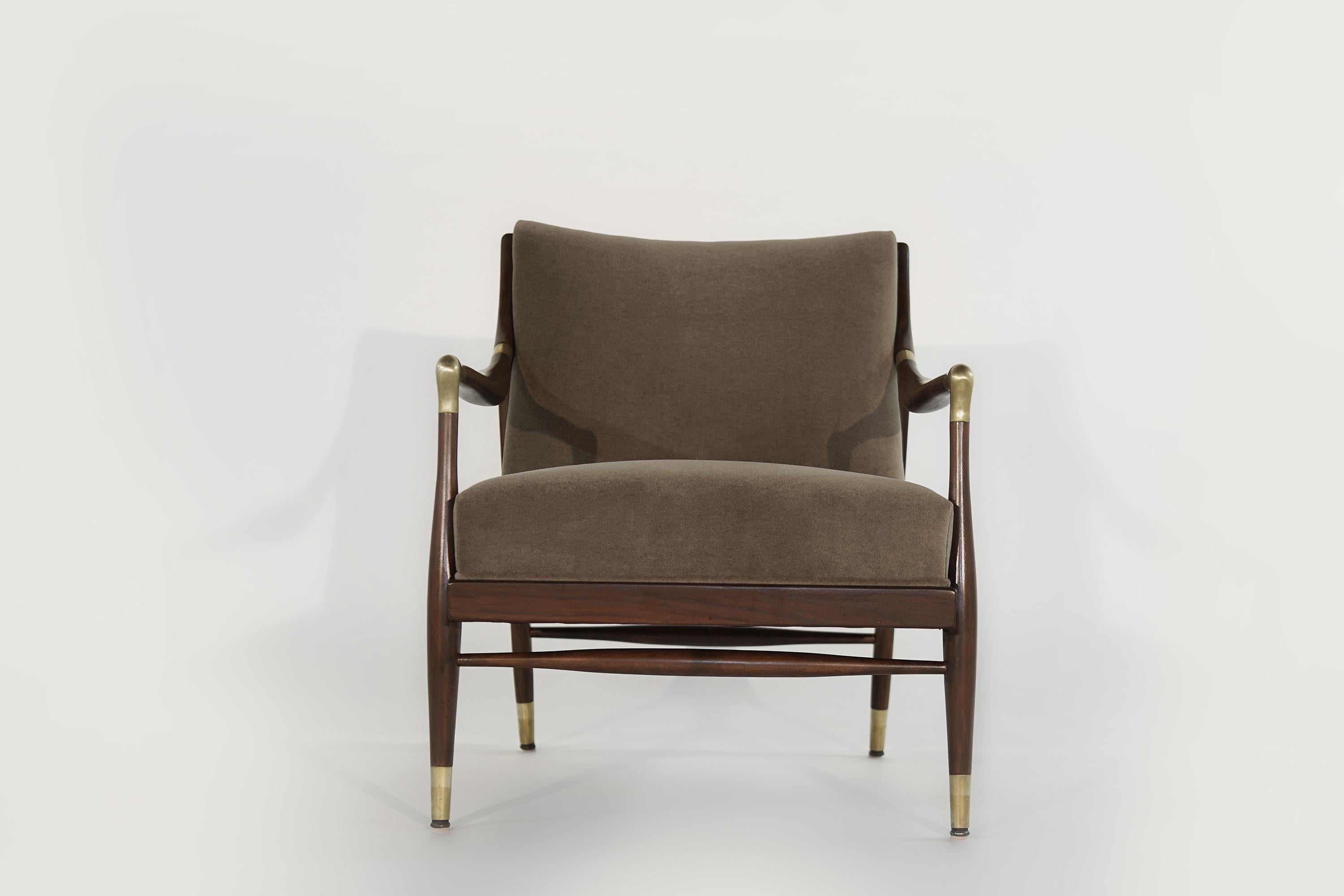 20th Century Sculptural Brass-Accented Lounge Chair, Jamestown Royal, 1950s