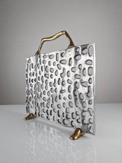 Sculptural Brass and Aluminum Fireplace Screen by David Marshall, 1980s