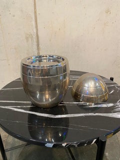 Sculptural Brass and Chrome Stacking Tray Egg by Tommaso Barbi, Space Age Design